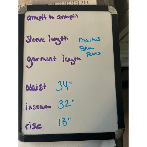 GUC Maltos Men's Navy Blue Dress Pants Pleats Cuffs Fashion Size 34 x 32 - Picture 5 of 5